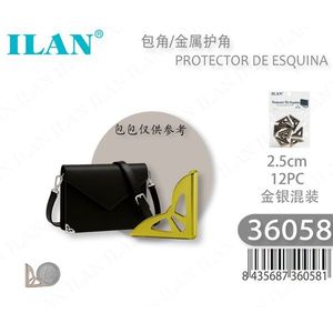 Ilan Metal <b>Corner</b> <b>Protector</b> 2.5cm 12Pc Gold Silver Mix For Bag Protection - Product Image 1