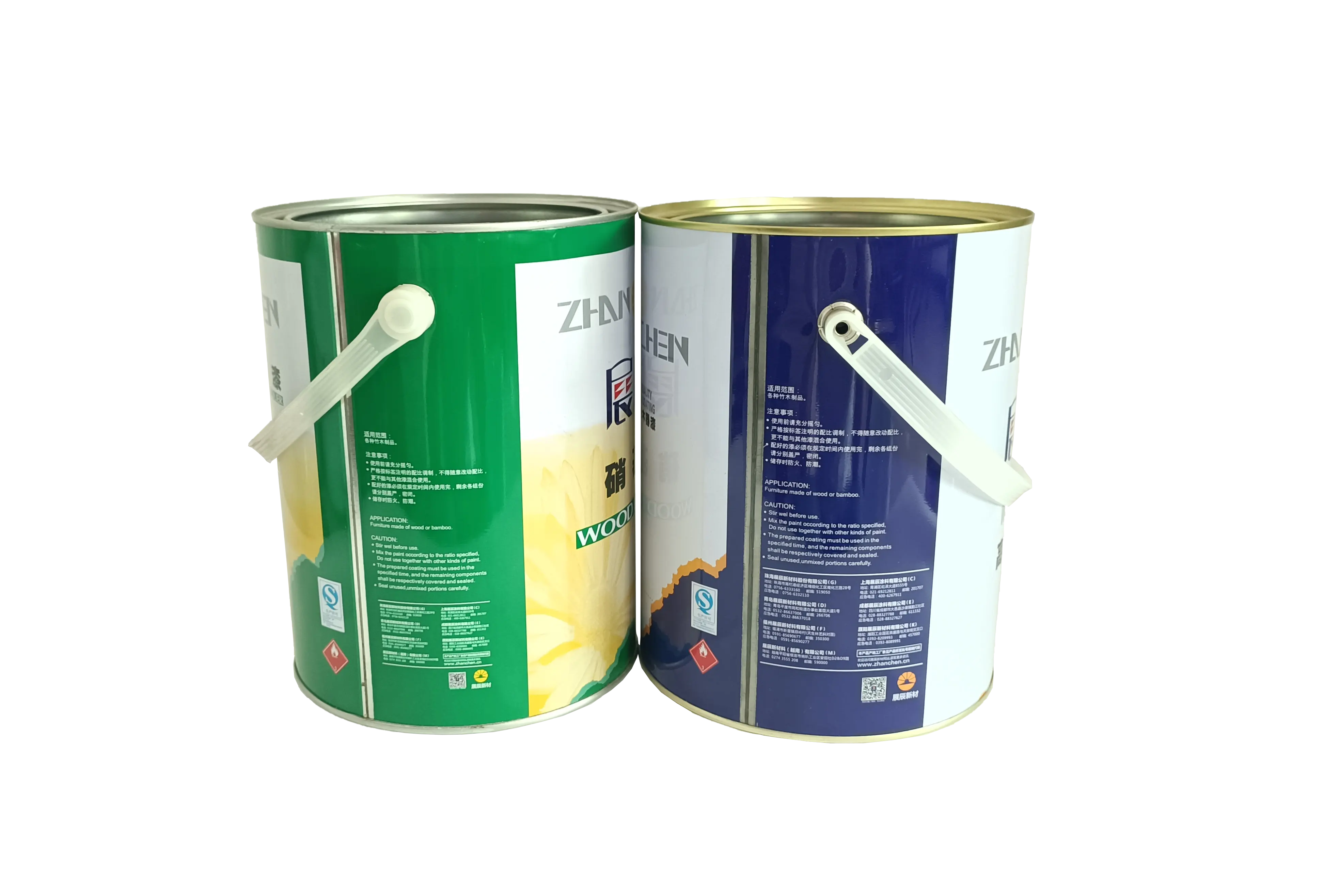 4L round oil paint iron can tin can with plastic hoop handle