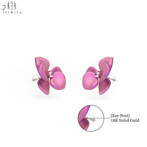 New Collection Pink Color Pure Titanium <b>Earrings</b> Wholesale Flower Shape Natural Spinel Stud <b>Earrings</b> Special Gift For Women Wear - Product Image 3
