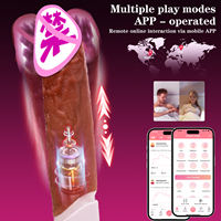 Realistischer Silikon 9,8 Zoll Heiz- und Stoßdildo mit Saugnapf, APP-Fernbedienung, Wasserdicht, Umweltfreundlich, G-Punkt-Vibrator für