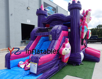 Château gonflable licorne commercial en PVC avec toboggan et aire de saut