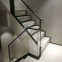 Profil de main courante en alliage d'aluminium de luxe léger pour escalier de bâtiment, garde-corps de balcon de villa, garde-corps en verre, rainure en U