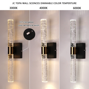 Lámpara de Pared de Cristal con Elegante Pantalla, Lámpara LED Regulable para Mesita de Noche, para Dormitorio de Hotel, Sala de Estar - Product Image 2