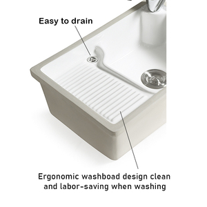 Lavabo <span class=keywords><strong>de</strong></span> Cerámica <span class=keywords><strong>de</strong></span> Diseño Moderno <span class=keywords><strong>para</strong></span> Baño, Lavabo Sobre Encimera, Lavabo <span class=keywords><strong>para</strong></span> Lavandería - Product Image 4
