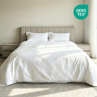 Ensemble de literie d'hôtel en microfibre suédée antistatique de luxe 140 GSM, super doux, blanc, pour les fournisseurs d'hôtels haut de gamme