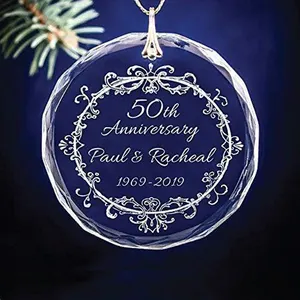 Enfeites para pendurar em branco, ornamento de cristal, ornamento de natal, redondo k9, cristal, pingente de vidro cristal