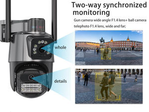 كاميرا منزلية ذكية خارجية بدقة 6 ميجابكسل مع عدسة مزدوجة وتتبع بالذكاء الاصطناعي وكشف الحركة وصوت ثنائي الاتجاه وتخزين سحابي واتصال واي فاي وزاوية واسعة - Product Image 2