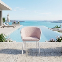 Fauteuil de jardin moderne pour l'extérieur, résistant aux intempéries, en métal, avec coussin moelleux
