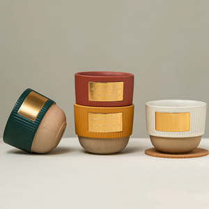 Custom Logo Ceramic Tea Cup No Handle Arabic Coffee Cup Stackable Mug - Product Image 5