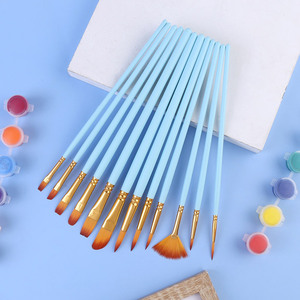 12pcs Nylon Pinceau Aquarelle Pinceaux <span class=keywords><strong>pour</strong></span> Peinture Enfants Pinceaux - Product Image 3