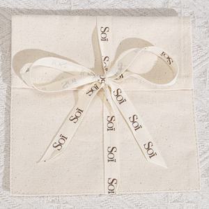 Sac de rangement pour vêtements de bébé en toile de coton réutilisable avec ruban, sac à poussière en coton imprimé à l'écran personnalisé - Product Image 3