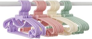 Kids Plastic Multi-function Baby Small Clothes Coat <b>Hangers</b> Central Bow-knot Design Portable Children PP Coat <b>Hanger</b> - Product Image 2