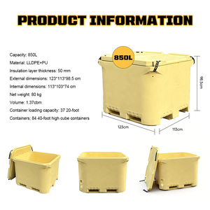 850L Big Capacity Industrial Insulated Professional <strong>Cool</strong> Bins Container Storage LLDPE PU Foam Food Transport Seafood Cooler <strong>Box</strong> - Product Image 3
