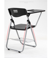 Chaise pliante de bureau en plastique pour salle de réunion, chaise d'étude et de bureau, chaise d'étudiant pliante de haute qualité avec tablette d'écriture