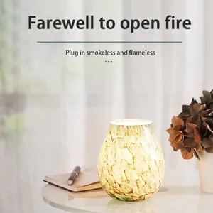 Neue Großhandel Schalentiere Glas Mini Geschenk elektrische Weihrauch brenner Schmelz wachs Kerze Wärmer Lampe