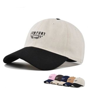 หมวกเบสบอลปีกโค้งสองสี ผ้าฝ้าย 100% ราคาประหยัด ไม่มีโครง ปักลายสไตล์ Dad Hat  แบบสปอร์ตและเป็นทางการ  สำหรับทุกเพศ - Product Image 2