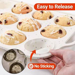 MUYULINS Factory 24-cup LFGB non-stick BPA Free metal reinforced frame mini silicone cupcake pan American <b>cake</b> <b>tin</b> baking mold - Product Image 3