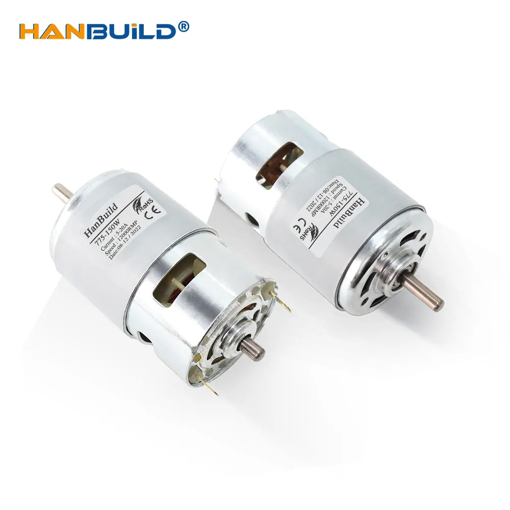 Yeni teknoloji 775 dc Motor 150w fırça motoru 775 çim biçme makinesi Motor iki bilyalı rulman anma cnc çim biçme makinesi