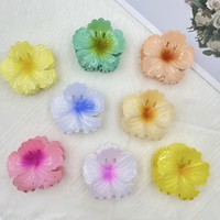 Set Jepit Rambut Wanita Multi-warna Manis Buatan Tangan dari Plastik Asetat Berbentuk Bunga Lima Kelopak untuk Penggunaan Sehari-hari Aksesoris Rambut Serbaguna.
