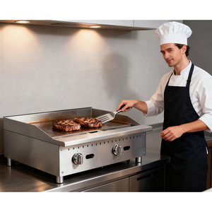Equipo de Cocina Comercial Meilern, Plancha de <span class=keywords><strong>Gas</strong></span> de Acero Inoxidable de 24 Pulgadas para Mostrador, con Certificado ETL, Fácil de Limpiar - Product Image 3