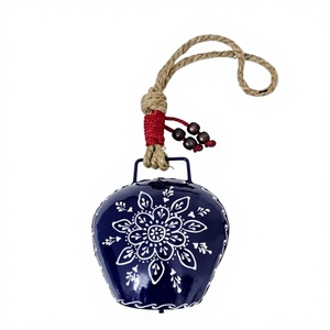 Campanas de Hierro Artesanales de Color Azul con Asa, Decoración Festiva y Regalo Religioso Espiritual - Product Image 1