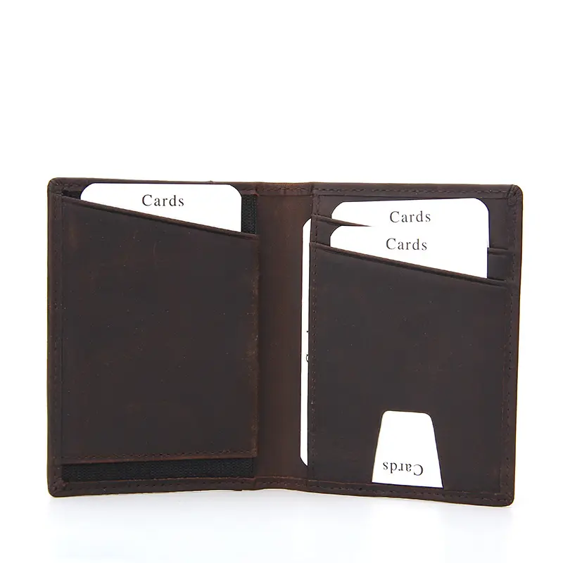 Брендовый бумажник для мужчин, винтажный кожаный бумажник из коровьей кожи