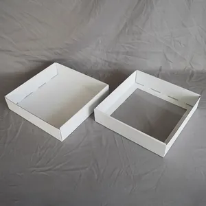 Clear Cake Packing Box Custom Bakery Boxes White With Window 12 Inch Plain Base And Lid Tall Cake Box