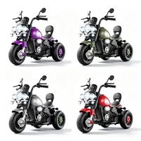 Moto électrique pour enfants à trois roues avec télécommande, musique Bluetooth et lumières