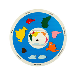 Jeu cognitif Montessori pour enfants, système solaire éducatif, puzzle, 7 continents, jouets en bois assortis pour enfants - Product Image 5