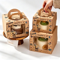 Confezione Regalo per le Feste, Scatola per Dolci e Pasticceria, Scatola per Torta di Compleanno con Finestra Trasparente in PET, Manico Portatile, Stampa Logo Personalizzata