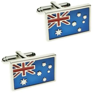 Avustralya yeni zelanda bayrağı kol düğmeleri özel erkek gömleği iş kol düğmeleri ambalaj kutusu
