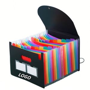 X515 Fancy Accordion File Folders 13 24 Pockets Letter Size A4 Pp Plastic Black Accordion File Organizer Custom Logo Accepted Co - Product Image 2