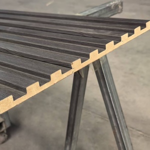 Panneau de grille en MDF à grain de teck OEM, feuille de placage bois pour décoration de panneaux muraux intérieurs d'échantillons immobiliers - Product Image 3