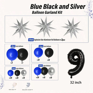 Guirlande <span class=keywords><strong>de</strong></span> ballons en aluminium rétro <span class=keywords><strong>noir</strong></span> et or en forme d'étoile, décoration <span class=keywords><strong>de</strong></span> fête prénatale, anniversaire, mariage, accessoire <span class=keywords><strong>de</strong></span> décoration, <span class=keywords><strong>arche</strong></span> <span class=keywords><strong>de</strong></span> ballons - Product Image 5