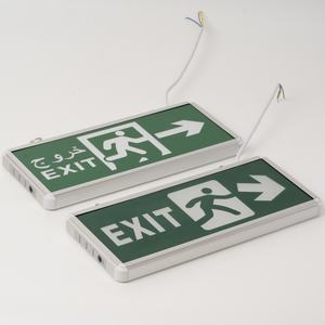 סוללה נטענת JUNAN 3W 1.2V Ni-CD, שלט יציאה LED דו-צדדי מאלומיניום, תאורת חירום 220V IP30 ירוקה, אחריות לשנתיים - Product Image 2