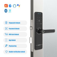Serrure de porte intelligente HUNE avec empreinte digitale, code, mot de passe, Wi-Fi, application Google Assistant, FCC, vente en gros, clavier, compatible Tuya, résistante à l'usure