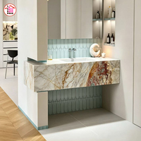 Dalle de quartzite naturel de luxe, plan de travail en quartzite poli pour îlot de cuisine, plan de travail d'îlot de cuisine en quartzite sur mesure
