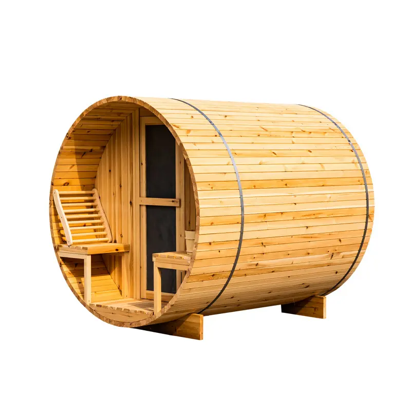 Intelligent Sauna Sweat Steaming Room Far Infrared Light Wave Pine Wood Sauna Room Cylindrical Sweat Steaming Box
