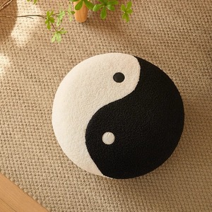 Tai Chi Round Stool Soft Fabric <b>Floor</b> Cushion Living Room <b>Sofa</b> Footrest Black White Creative Design - Product Image 4