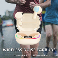 Earbud TWS Stereo HiFi 5.3 ENC Latensi Rendah, Headphone In-Ear, Pengisian Daya Tipe C untuk Gaming dan Perjalanan
