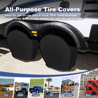Lot de 4 protections de roues robustes noires pour pneus de 29 à 31,75 pouces, universelles pour camions, SUV, remorques, camping-cars et VR