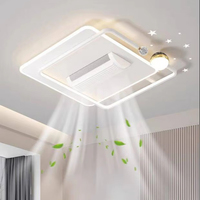 Ventilateur de plafond LED moderne silencieux avec télécommande, trois couleurs, vent puissant, anti-scintillement, sans pales, pour salon, chambre, salle à manger