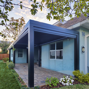 Airfun 맞춤형 전기 원격 제어 루브르 지붕 전망대 수영장 야외 Pergola 만든 압력 처리 자연 나무 - Product Image 3