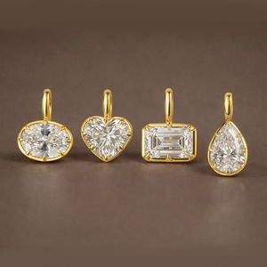 LYBURCHI Collezione di Ciondoli e Charm in Argento Sterling 925 Placcato Oro 18K con Zirconi Cubici Taglio Diamante Geometrico Gioielli di Lusso alla Moda - Product Image 1