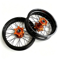 Roues de moto Supermoto de 17 pouces avec jantes en aluminium CNC 7075-T6 compatibles avec KTM EXC SXF 125 250 450 500 Kit de roues