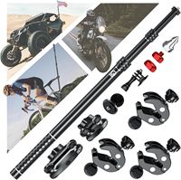 Kewig 110cm Perche à drapeau en alliage d'aluminium pour moto, multifonctionnelle, support de caméra sport et perche à selfie pour caméra d'action Insta360