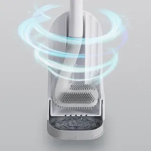 Brosse de toilette en silicone avec support de séchage pour rangement et organisation de salle de bain, outil de nettoyage de salle de bain, accessoires WC - Product Image 2