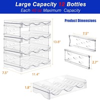 Range-bouteilles et organisateur de boissons en plastique transparent, moderne, minimaliste, à quatre niveaux, empilable, pliable, multi-usage et mobile pour cuisine