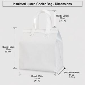 Insulated Lunch <b>Cooler</b> Bag Aluminum Foil Lining Reusable Thermal Food Storage Tote With Handle Waterproof Oil Proof Multi Color - Product Image 3