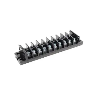 Electric dual row barrier screw cable terminal block 600V 30A 10 Positions strip terminal connector board for distribution box
